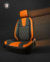 seat cover in black and lamborghini orange design